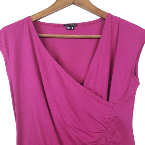 Theory V Neck Faux Wrap Tunic - S - Picture 3 of 5